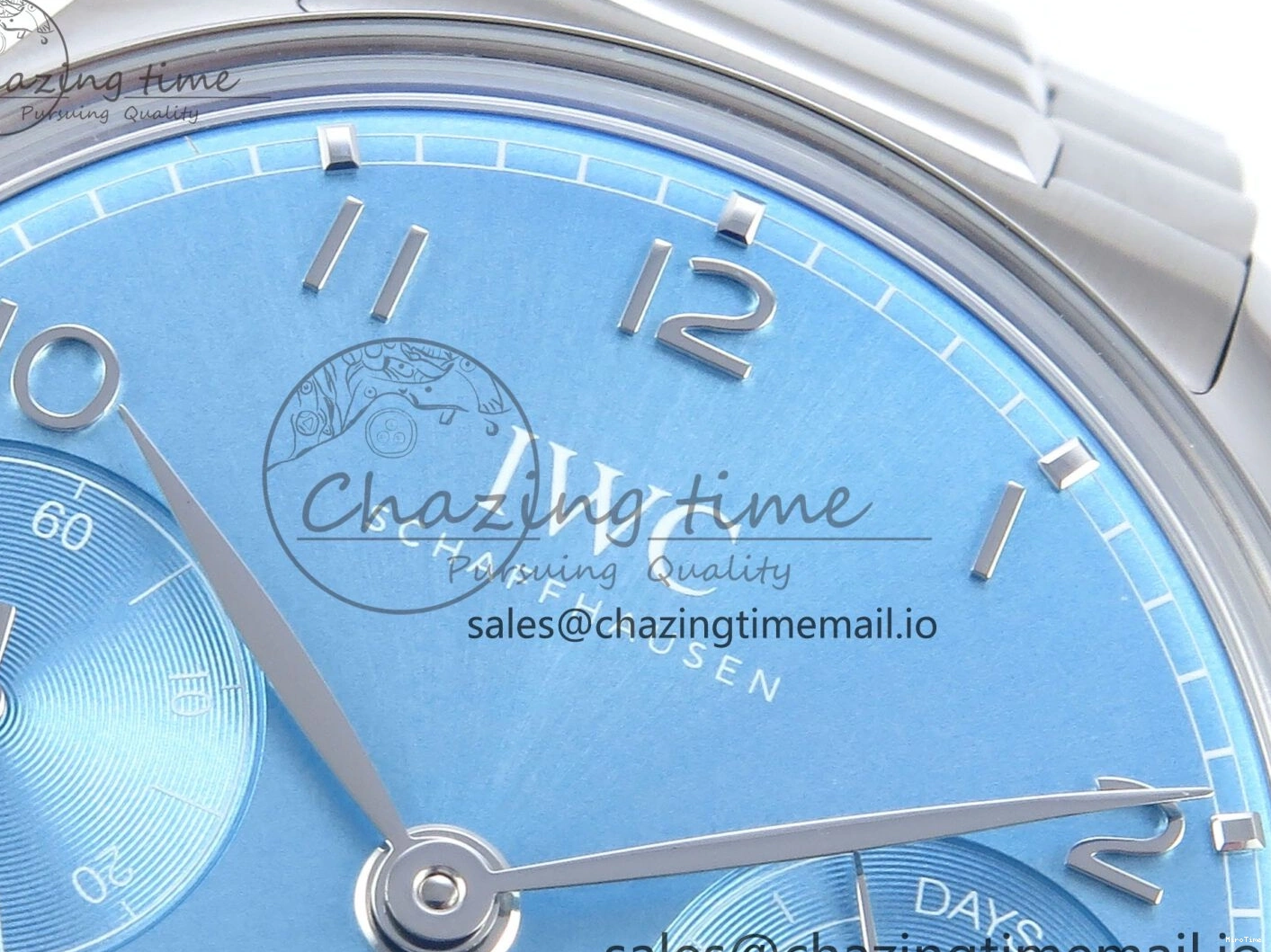 MIROTIME 0506 FashionForward Portugieser Auto IWC0562D APSF 1:1 Best Edition Light Blue Dial on SS Bracelet A 6994